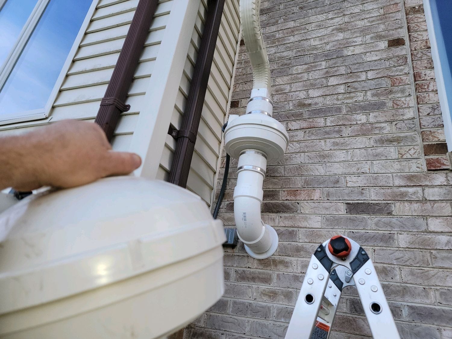 Radon system repair in progress
