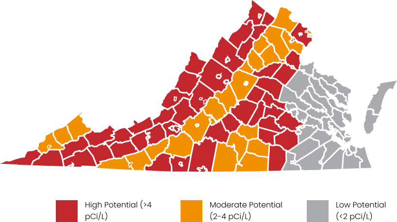 Radon Services For Virginia Risk Zones Map 
