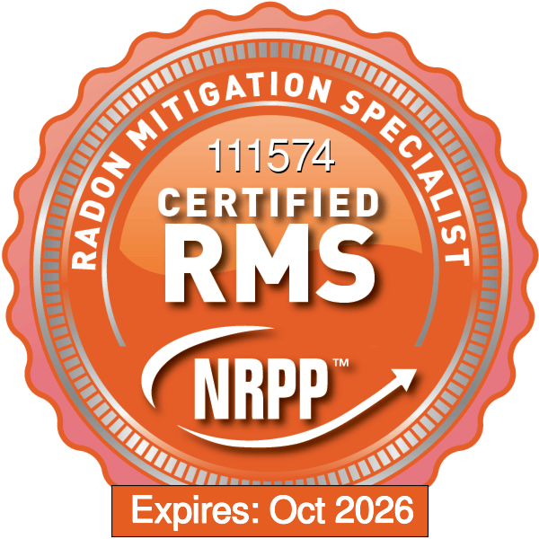 Certified Radon Mitigation Specialist Badge
