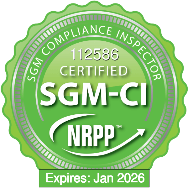 Certified Radon Services Inspector Badge SGM-CI NRPP January 2026
